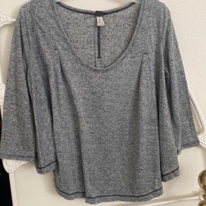 FREE PEOPLE TP + XS + Shirt Gray NWOT